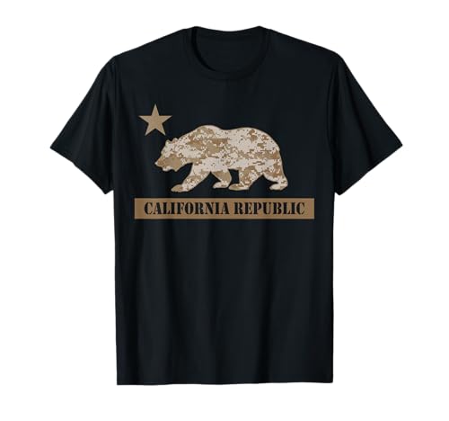California Flag | Bear Digital Desert Camo Military T-Shirt T-Shirt