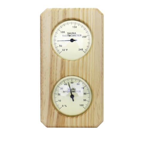 MVOSJFIE Thermomètre de sauna Fahrenheit Hygromètre Thermomètre 2 en 1 pour l'intérieur Sauna pour sauna traditionnel Tonneau
