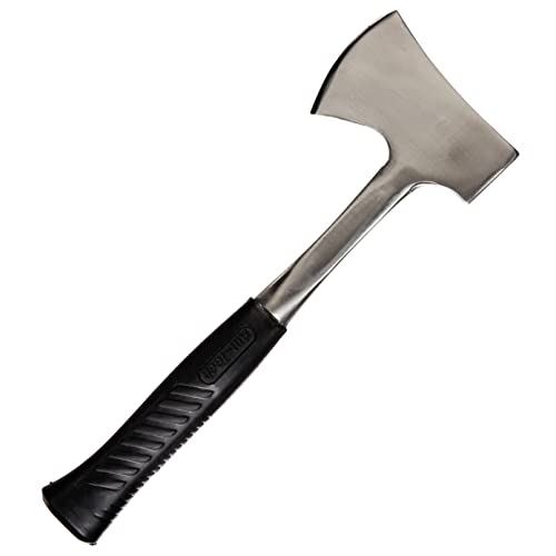 Amtech - One Piece Axe for Splitting Light Wood and Kindling for Camping, Easy to Use with Ergonomic Grip, Long Lasting and Durable Carbon Steel, Includes Blade Guard for Safe Storage