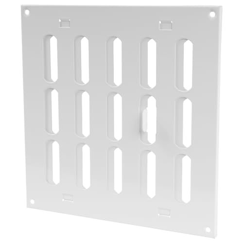 Repa Market Cubierta de ventilación de aire ajustable blanca de 8 x 8 pulgadas (dimensiones exteriores), rejilla de metal para interiores y exteriores, calefacción, refrigeración, ventilación para el