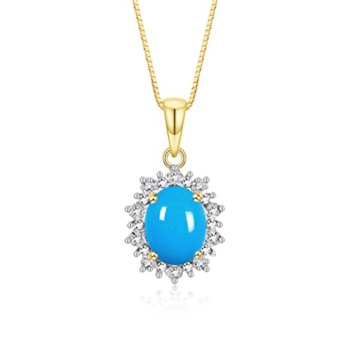Image of Rylos Women's Yellow Gold Plated Silver Princess Diana Ring & Pendant Set. Gemstone & Diamonds, 9X7MM Birthstone. Matching Friendship Jewelry, Sizes 5-10.