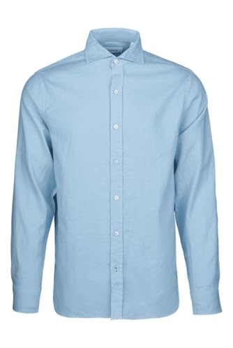 Image of SWIMS Santorini Men's Long Sleeve Linen Stretch Button Down Shirt | Lightweight breathable shirt for vacation, resort wear, travel and beach