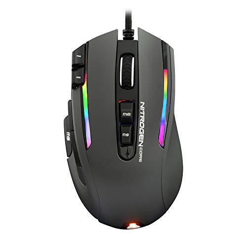 THE G-LAB Kult Nitrogen CORE Souris Gamer Filaire Haute Performance - Capteur Optique Avago 10 000 DPI, RGB, Poids Ajustable, 11 Boutons Programmables, Ultra Légère - Compatible PC/PS4/Xbox One