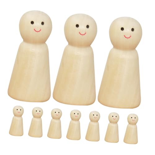 OFFSCH 10個 木製の色の小さな木製の男 Diyフレームキット 装飾用の木製の