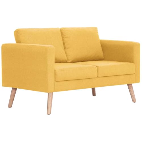 VidaXL Sofá de 2 plazas de Tela Amarillo