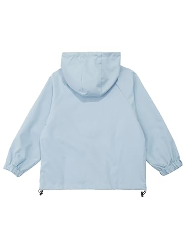 Kids Girls Boys Drawstring Hooded Jacket Long Sleeve Zipper Windbreaker Jacket Lightweight Hoodies4