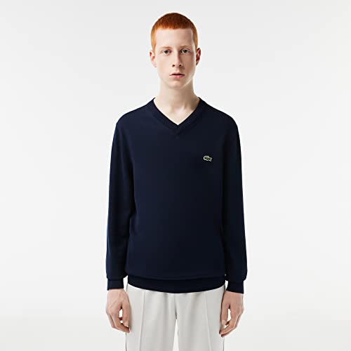 Lacoste Mens Long Sleeve Regular Fit V-neck Organic Cotton Sweater4