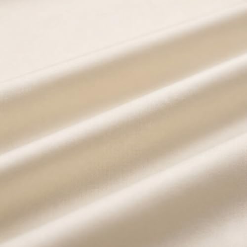 Image of LANE LINEN 100% Cotton Satin Fantasy Bedsheet Double Size - Ivory | OEKO-Tex Certified, 100% Cotton Satin Weave, Fits Double & Queen Bed, Gentle on Skin & Hair, Wrinkle-Free