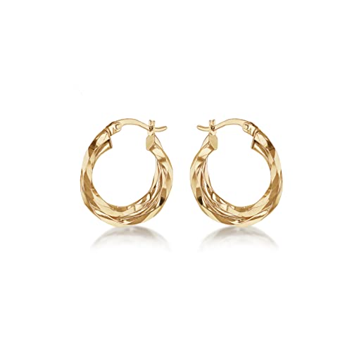 Créoles torsadées diamantées or jaune Carissima pour sublimer vos tenues du soir
