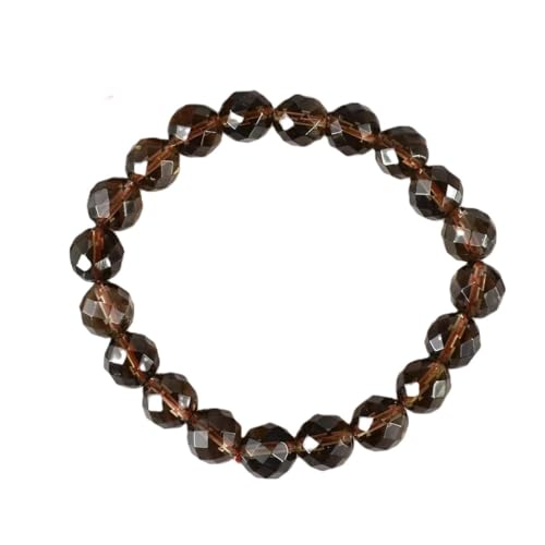 Bracelet à facette fumée en quartz naturel 10mm Frienemy pour le Reiki