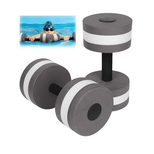 2PCS Aquatic Foam Dumbbells for Water Aerobics - Buoyant Pool Fitness Equipment, Resistance Training Tools for Swimming, Aqua Exercise & Weight Loss, Lightweight Water Weights (Black)