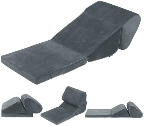 Foldable Floor Chair With Back Support – Japanese Style Legless Seat For Meditation, Gaming, TV, Posture Support (Black)