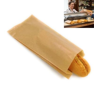 TODOKRAFT 250 Bolsas de Papel Kraft para Bocadillos y Sandwich 27 x 14 cm + Fuelle 6 cm, Fabricadas en España, Bolsas para Pan, Sandwich, Take Away, Panadería, Cafeterías y Food Trucks