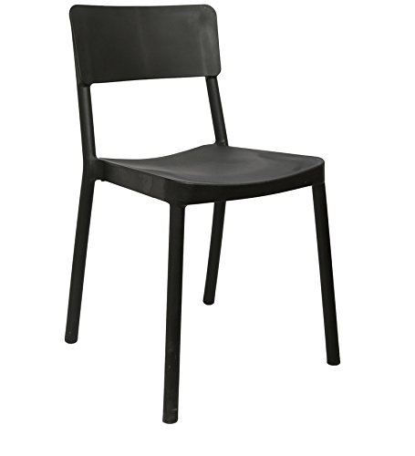 Image of CELLO Eskimo Cafeteria Set of 6 Chairs (Black) | Strong and Durable | Easy to Clean | Chair for Living Room, Bed Room, Kitchen, Office Room, Outdoor | 3 Years Warranty