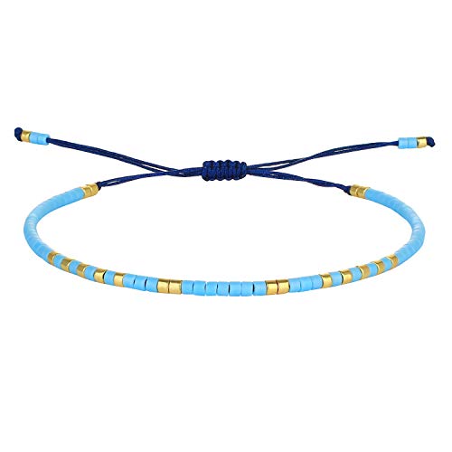 Image of C.QUAN CHI Handmade Friendship Beaded Bracelet Adjustable Colorful Miyuki Beads Bracelet