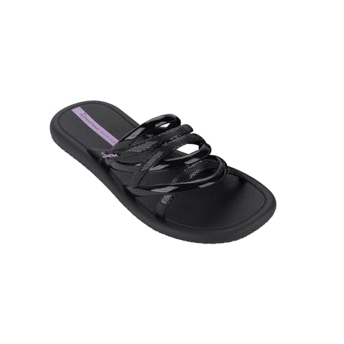 Ipanema Women's Meu Sol Slides, Black/Lilac, Size 5