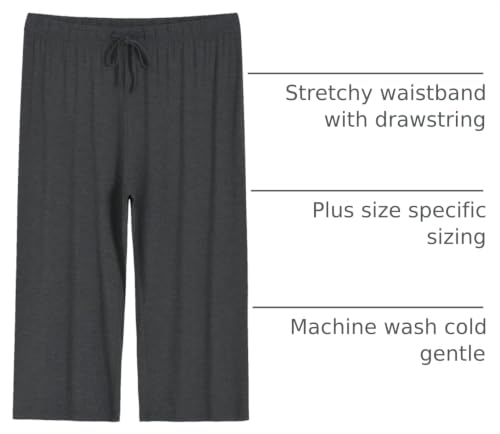 Image of Latuza Women's Plus Size Capri Pajama Pants Wide Leg