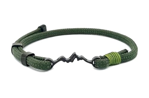 Aloha Bracelet Montagne Profil Acier Idée Cadeau Homme Femme Cordon Réglable, TU, Acier Inoxydable