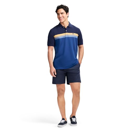 IZOD Men's Advantage Performance Short Sleeve Stripe Polo Shirt3