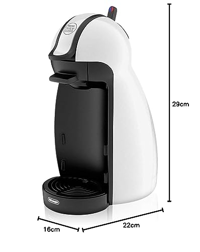 Dolce Gusto De'Longhi Piccolo EDG100 Cafetera de cápsulas, 1460 W, 0.6 litros, acero inoxidable, Blanco