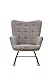 byLIVING Schaukelstuhl RICHIE, Metall-Gestell schwarz, Kufen aus Buche, Relaxsessel, Armlehnen-Sessel, Holz, grau, B 72, H 92, T 92 cm