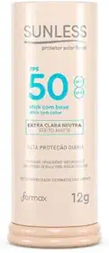 Protetor Solar Facial em Bastão com Base FPS 50 Efeito Matte Sunless Stick Extra Clara Neutra