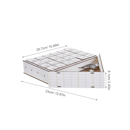 Décorations de rennes maison de Noël calendrier bois rechargeable LED - 3