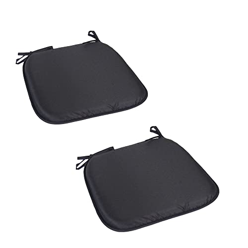 PLUS HOME Cojines de Silla 39x39x3cm Pack 2-4 Unidades (2unidades, Negro)