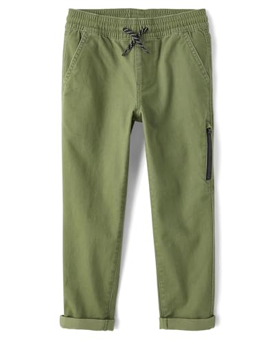 The Children's Place,Boys,Pull On Pants with Roll Cuff Hem,Truly Olive,4