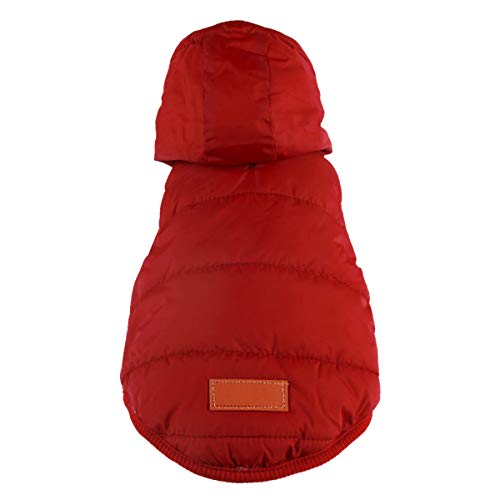 Vecomfy Fleece Lining Extra Warm Dog Hoodie In Winter For Medium Dogs Jacket Pet Coats With Hooded,Red L #TOP1