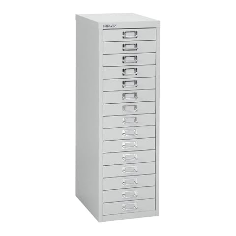 Bisley 15-Drawer Multidrawer Cabinet Silver Cover