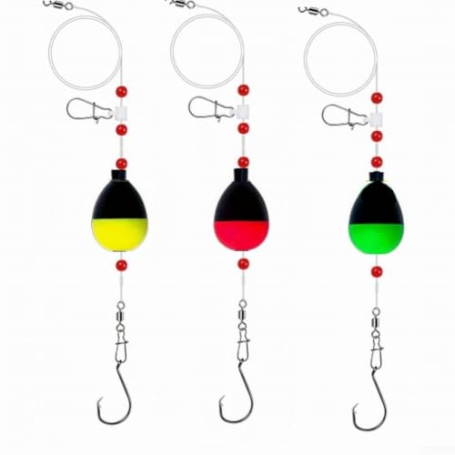 Eva Foam Fishing Floats 3pcs High Visibility Colors(2/0#fishhook)