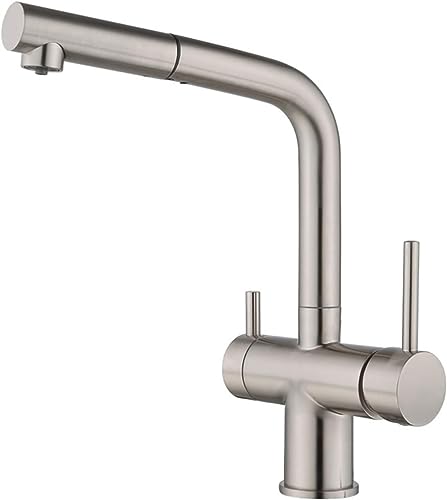 Mitigeur cuisine eau filtrée or brossé pour une cuisine moderne et saine