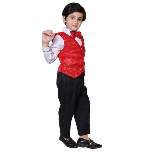 Image of Kaku Fancy Dresses Plain Waistcoat for Kids /Plain Jacket for Kids | Sequin Work Shinning Waist Coat For Annual Day Dance Competition (Only Jacket /Waistcoat - Shirt & Pant Not Included)