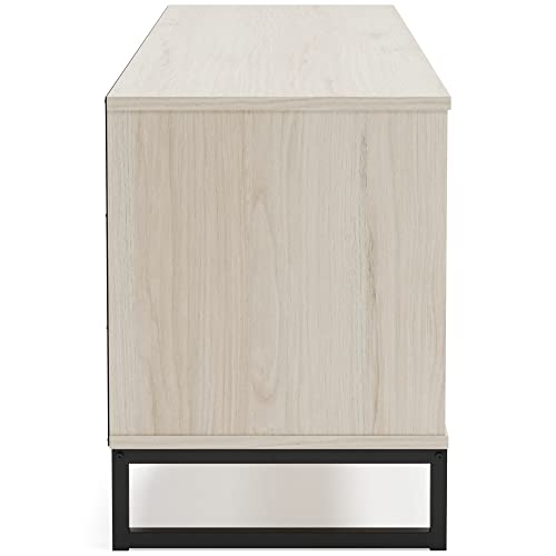 Signature Design By Ashley Socalle Modern Industrial Tv Stand, Fits Tvs Up To 50", Natural Beige #TOP6