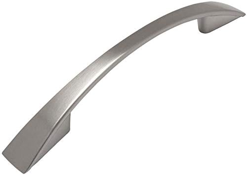 Cosmas 50 Pack 3200-96SN Satin Nickel Modern Cabinet Hardware Arch Handle Pull - 3-3/4 Inch (96mm) Hole Centers