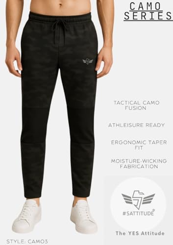 Image of Men's Spandex Polyester Track Pants | Stretchable Dry-Fit Activewear Bottoms for Gym, Running, Training & Sports | Lightweight Elastic Waist Straight Fit Trackpant for Men
