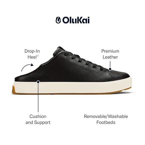 Image of OluKai Lae'ahi Li 'Ili Men's Waterproof Leather Sneaker, Versatile & Casual Everyday Shoe, All-Day Comfort & Support, Enhanced Grip & Traction