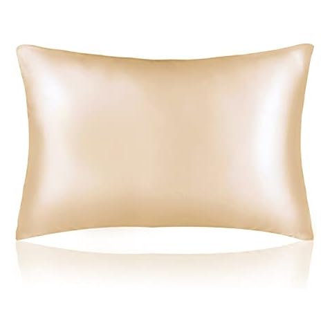 Sutuo Home 100% Silk Pillowcase for Hair and Skin Mulberry Silk Pillow Cases Both Sides 19 Momme Super Soft and Smooth King 20"x36" Champagne 1PC Cover