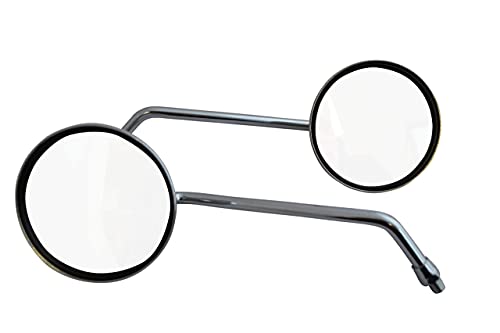 Chrome M10 Rétroviseur Moto - Rond - Paire - Easy Fit Base 'Simple' - Sens Fil