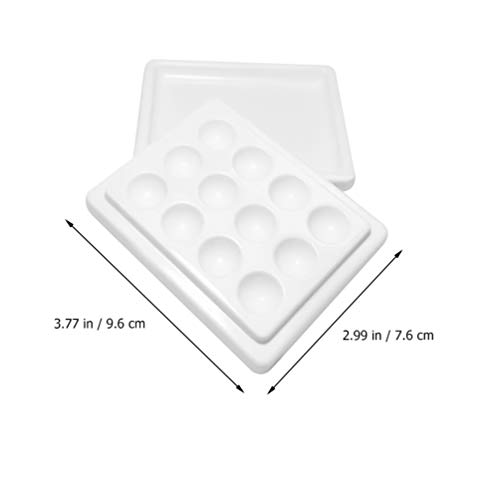Minkissy Keramische Palet 12 Goed Nail Art Palet Make-Up Palet Schilderen Mixing Trays Voor Make Aquarel Acryl Olieverf - Afbeelding 7