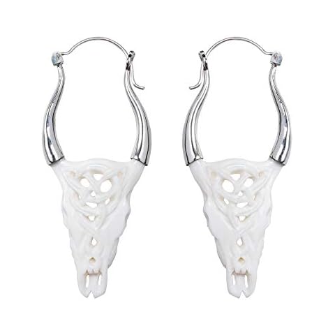 81stgeneration Hand Carved Bone Skull Earrings Cover