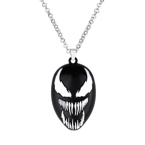 Venom Llavero y Collar Marvel Hero Modelo Negro Colgante Metal Llavero y Collares Regalo para...