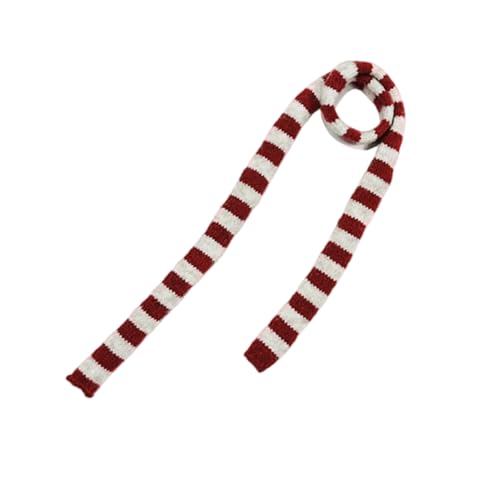 Guaber Elegantes gestreiftes Halstuch für Damen, modisch, schlankmachend, lässiger Schal für den Winter, warm, Winterschal, rot, Einheitsgröße