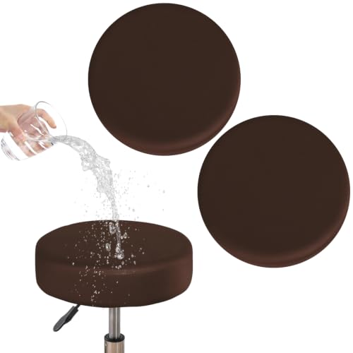 FUANGUI Bar Stool Covers Round Set of 2, Waterproof Stretchy Slipcover