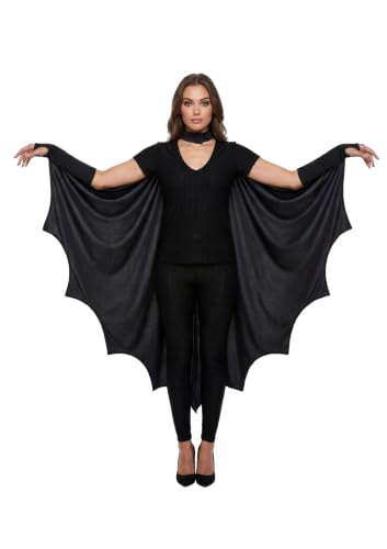 Henbrandt Adult Bat Cape - Black Vampire Wings Fancy Dress
