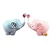 Produktbild Garneck 2 Stück Harz Kuchen Figur Figur Elefant Ballon Statue Tier Figur Cupcake Topper für Geburtstag Hochzeit Baby Dusche Kuchen Dekoration (Rosa Blau)