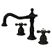 Kingston Brass KS1975AX Heritage Widespread Lavatory Faucet with Metal Cross Handle, Oil Rubbed Bronze,8-Inch Adjustable Center