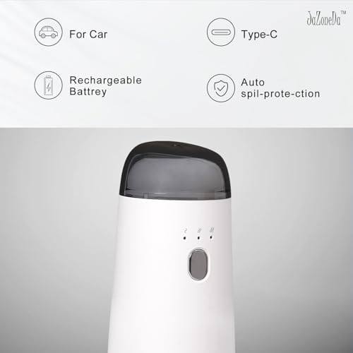 Image of Waterless Diffuser for Essential Oil, Rechargeable Mini Aromatherapy Diffuser for Home & Car, Portable Cordless Design, Fits Car Cup Holder, 3 Mist Levels, 2-Hour Timer, Type-C Charging