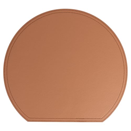 Set 6 Tovaglietta mezzaluna color cuoio in PVC 36.5x33 cm Horeca marrone